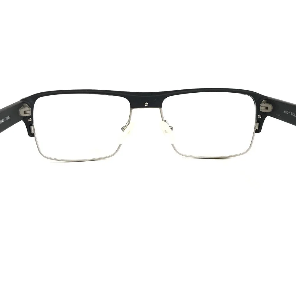 Andy Wolf Eyeglasses Frames 4477 col.f Brown Silver Square Full Rim 54-17-145